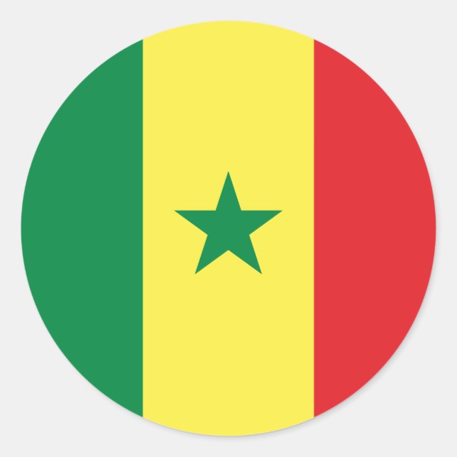 Senegal (Senegalese) Flag Classic Round Sticker (Front)