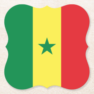 Senegal (Senegalese) Flag Paper Coaster