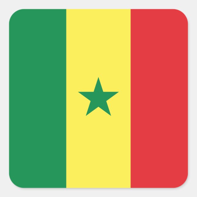Senegal (Senegalese) Flag Square Sticker (Front)