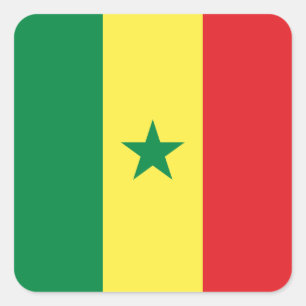 Senegal (Senegalese) Flag Square Sticker