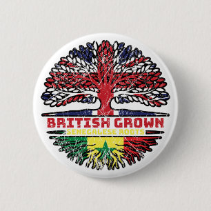 Senegal Senegalese Uk United Kingdom British Tree 6 Cm Round Badge