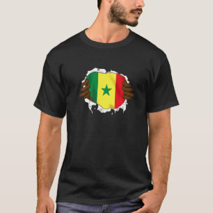 Senegal Senegalese West Africa Proud Heart Love Fl T-Shirt