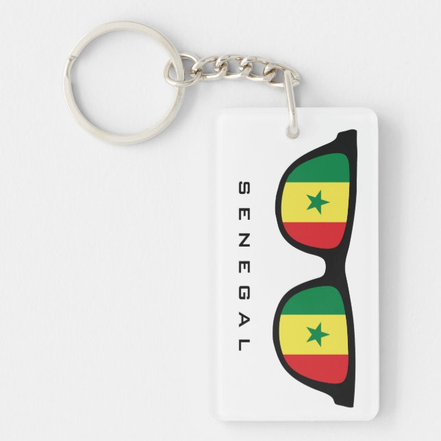 Senegal Shades custom text & colour key chain (Front)