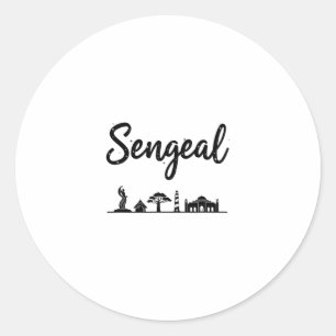 Senegal Skyline Travel Vacation Outfits Classic Round Sticker
