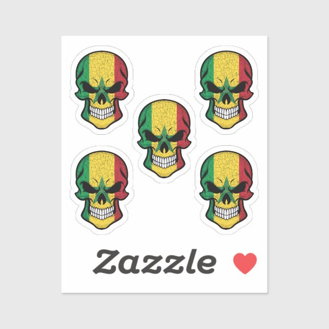 Senegal Smiling Skull Flag (Sheet)