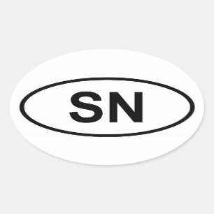 Senegal "SN" Oval Sticker