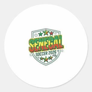 Senegal Soccer 2026 Soccer Bold Country Typography Classic Round Sticker