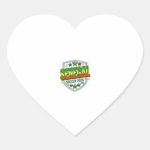 Senegal Soccer 2026 Soccer Bold Country Typography Heart Sticker
