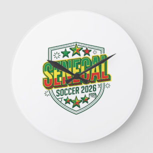Senegal Soccer 2026 Soccer Bold Country Typography Large Clock