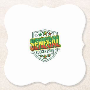 Senegal Soccer 2026 Soccer Bold Country Typography Paper Coaster