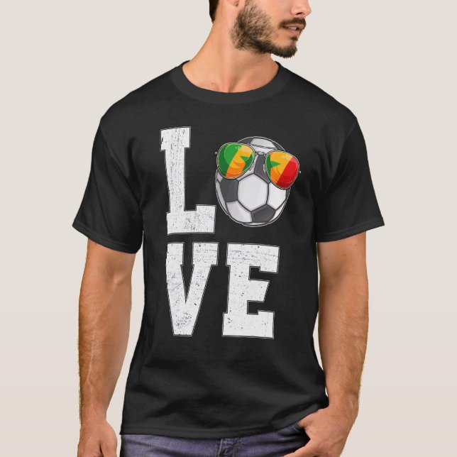 Senegal Soccer Love Senegalese Fan Flag T-Shirt (Front)
