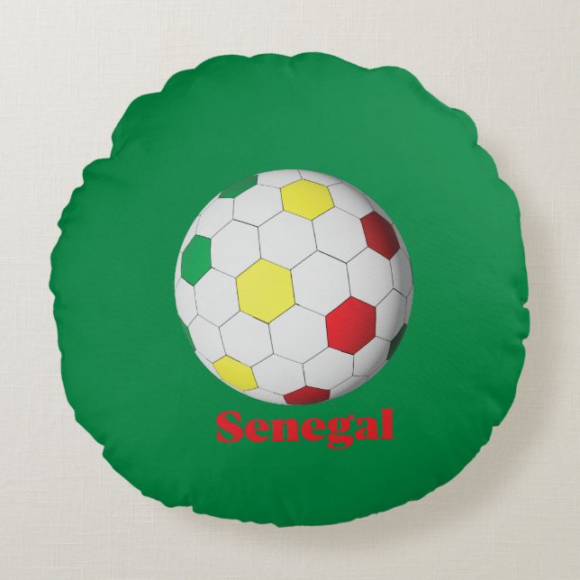Senegal Soccer Round Cushion (Front)