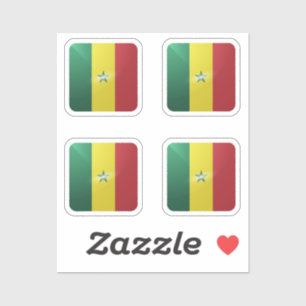 Senegal square glossy flag