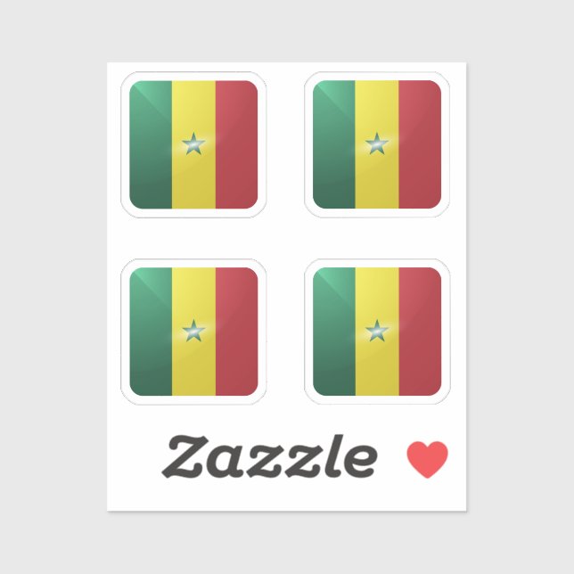 Senegal square glossy flag (Sheet)
