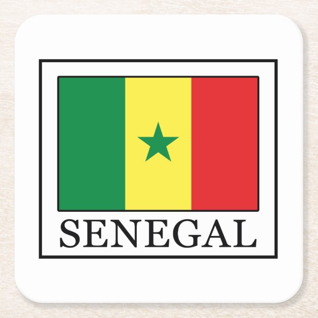 Senegal Square Paper Coaster (Front)