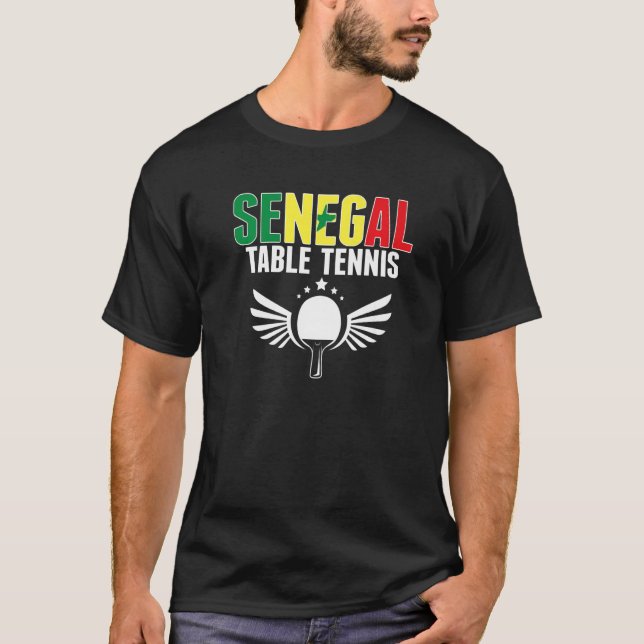 Senegal Table Tennis  Senegalese Ping Pong Support T-Shirt (Front)