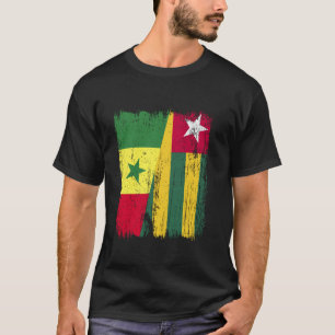 Senegal Togo Half Flag Senegalese Togolese Roots T-Shirt