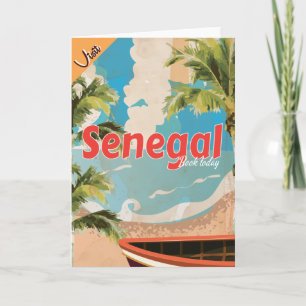 Senegal vacation Vintage Travel Poster. Holiday Card