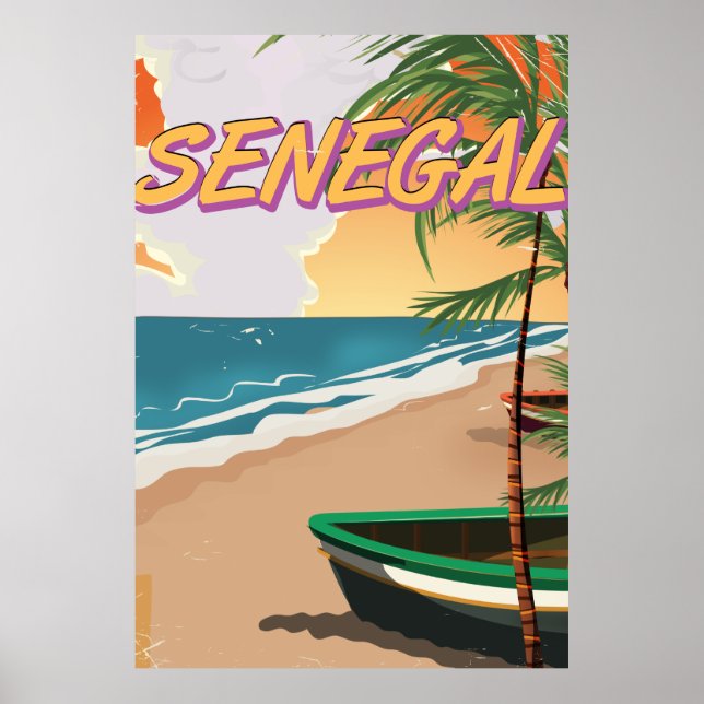 Senegal vintage beach poster. poster (Front)