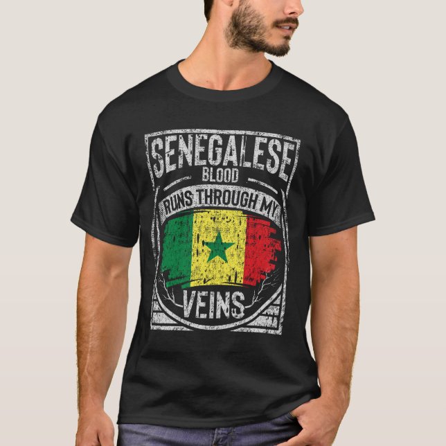 Senegalese Blood Runs Through My Veins T-Shirt (Front)