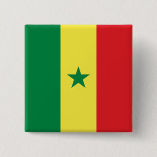 Senegalese Flag 15 Cm Square Badge