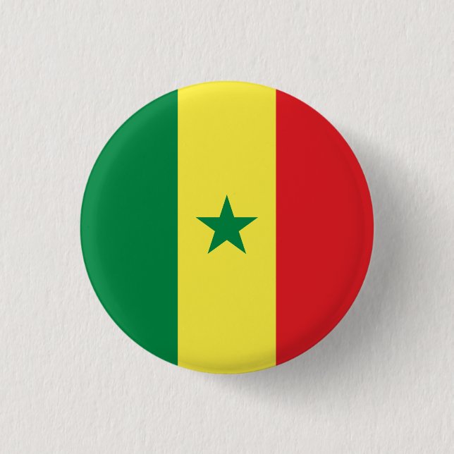 Senegalese Flag, Flag of Senegal 3 Cm Round Badge (Front)