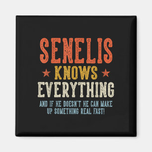 Senelis knows everything father's day retro magnet