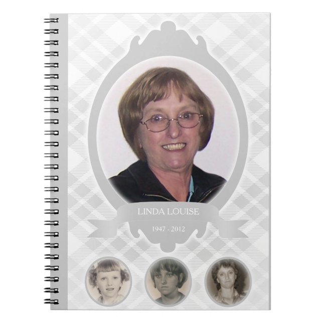 senescence photo memorial announcements notebook (Front)