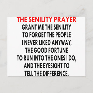 Senility Prayer Postcard