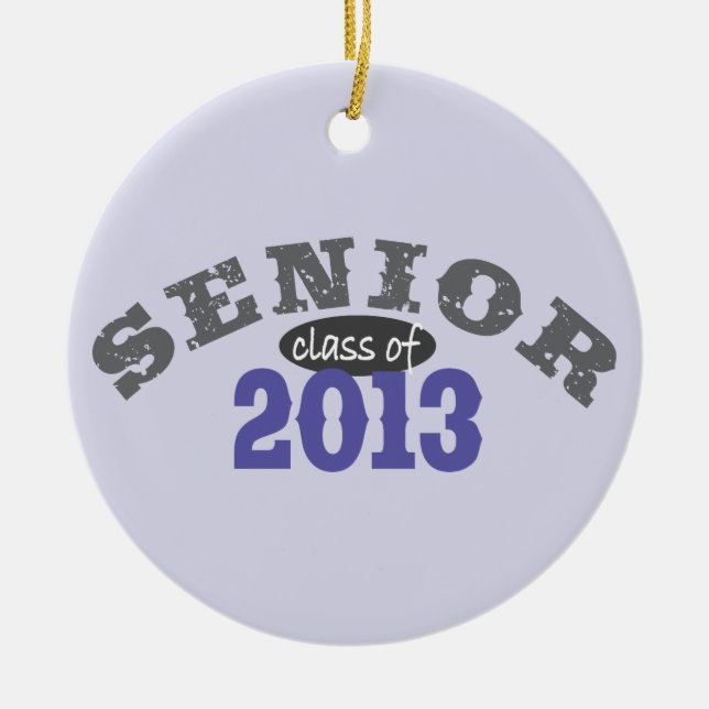 Senior 2013 Purple Ceramic Tree Decoration (Front)