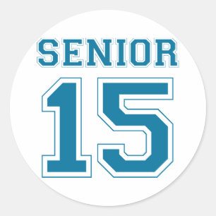 Senior 2015 - Blue Classic Round Sticker