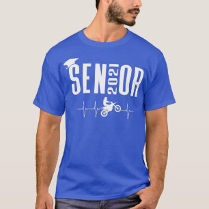 Senior 2021 Motocross Heartbeat  Dirt Bike Rider T-Shirt