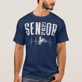 Senior 2021 Motocross Heartbeat Dirt Bike Rider T-Shirt