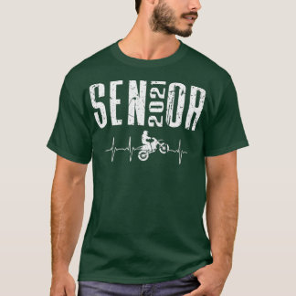 Senior 2021 Motocross Heartbeat Dirt Bike Rider T-Shirt
