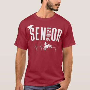Senior 2021 Motocross Heartbeat Dirt Bike Rider T-Shirt