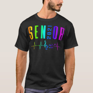 Senior 2021 Music Heartbeat Rainbow Band Orchestra T-Shirt