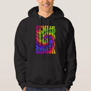 Senior 2023 Back To School 2023 Tie Dye Groovy Sen Hoodie