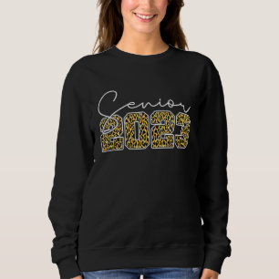 Senior 2023 Leopard Print Women Girls Graphic Sweatshirt