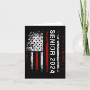 Senior 2024 American Flag Usa Graduation Class Of Card