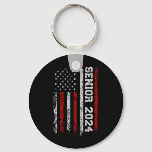 Senior 2024 American Flag Usa Graduation Class Of Key Ring