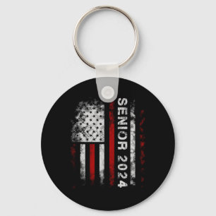 Senior 2024 American Flag Usa Graduation Class Of Key Ring
