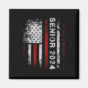 Senior 2024 American Flag Usa Graduation Class Of Magnet