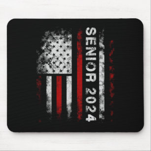 Senior 2024 American Flag Usa Graduation Class Of Mouse Pad