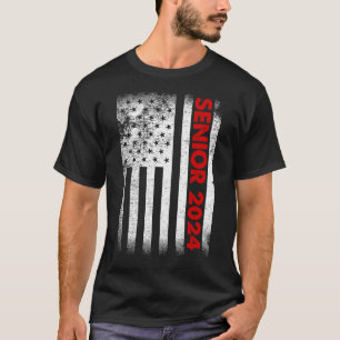 Senior 2024 American Flag USA Graduation Class of T-Shirt