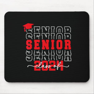Senior 2024 Class Of 2024 Back To School Graduatio Mouse Pad