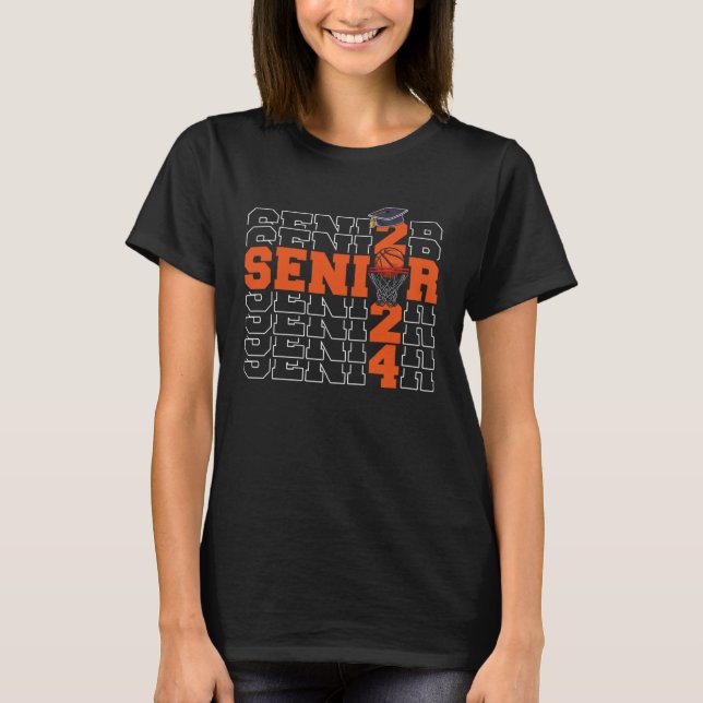 Senior 2024 Class of 2024 Graduation Basketball Pl T-Shirt (Front)