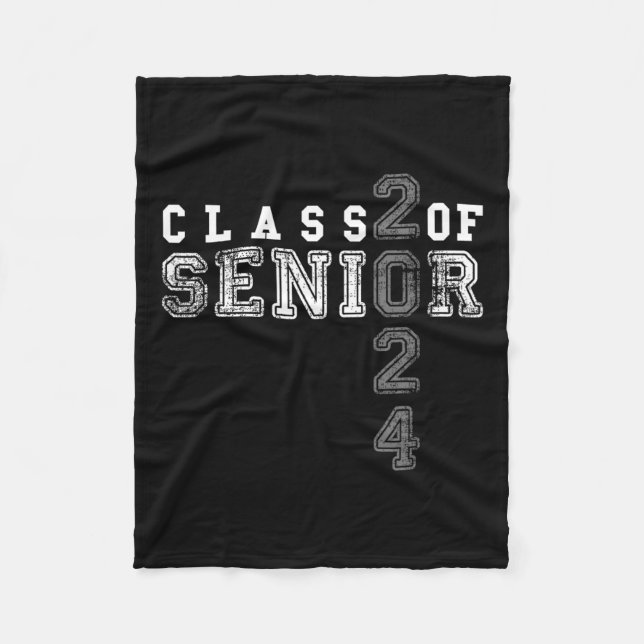 Senior 2024 Class Of 2024 Graduation  Fleece Blanket (Front)