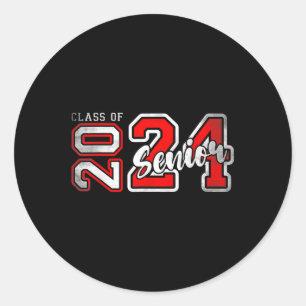 Senior 2024 Class Of 2024 Seniors Graduation 2024  Classic Round Sticker