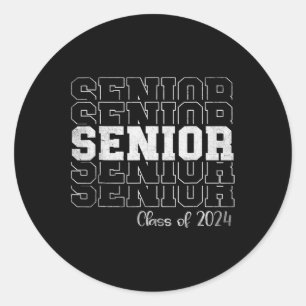 Senior 2024 Class Of 2024 Seniors Graduation 24 Classic Round Sticker