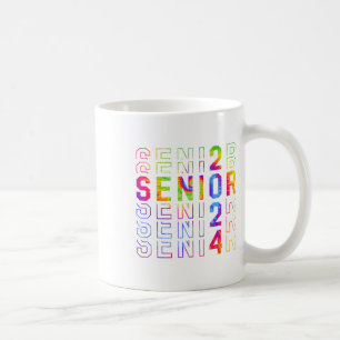 Senior 2024 Funny Tie-dye Class Of 2024 Graduation Coffee Mug